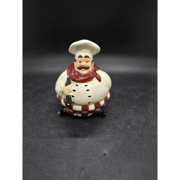 Fat Chef Kitchen Salt Shaker Replacement Has Chip End Of Right Foot Daveco - Picture 2 of 12